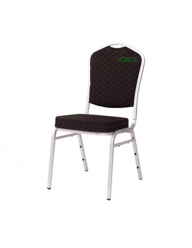 Krzesło bankietowe czarne srebrna rama