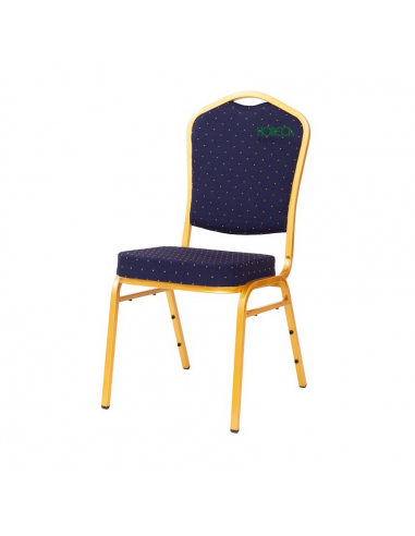 Krzesło bankietowe niebieskie złota rama
