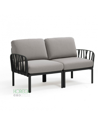 Komodo sofa szara 2 os. rama antracyt