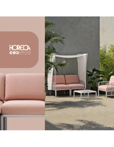 Komodo sofa różowa 2 os. rama biała Komodo sofa różowa 2 os. rama biała