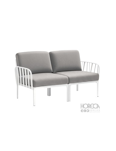 Komodo sofa szara 2 os. rama biała