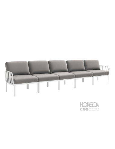 Komodo sofa szara 5 os. rama biała