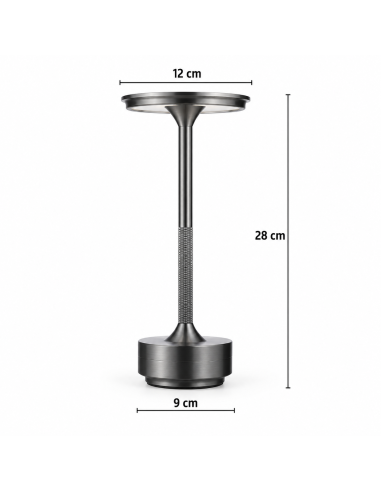 Lampka LED ciemnosrebrna - 28cm h